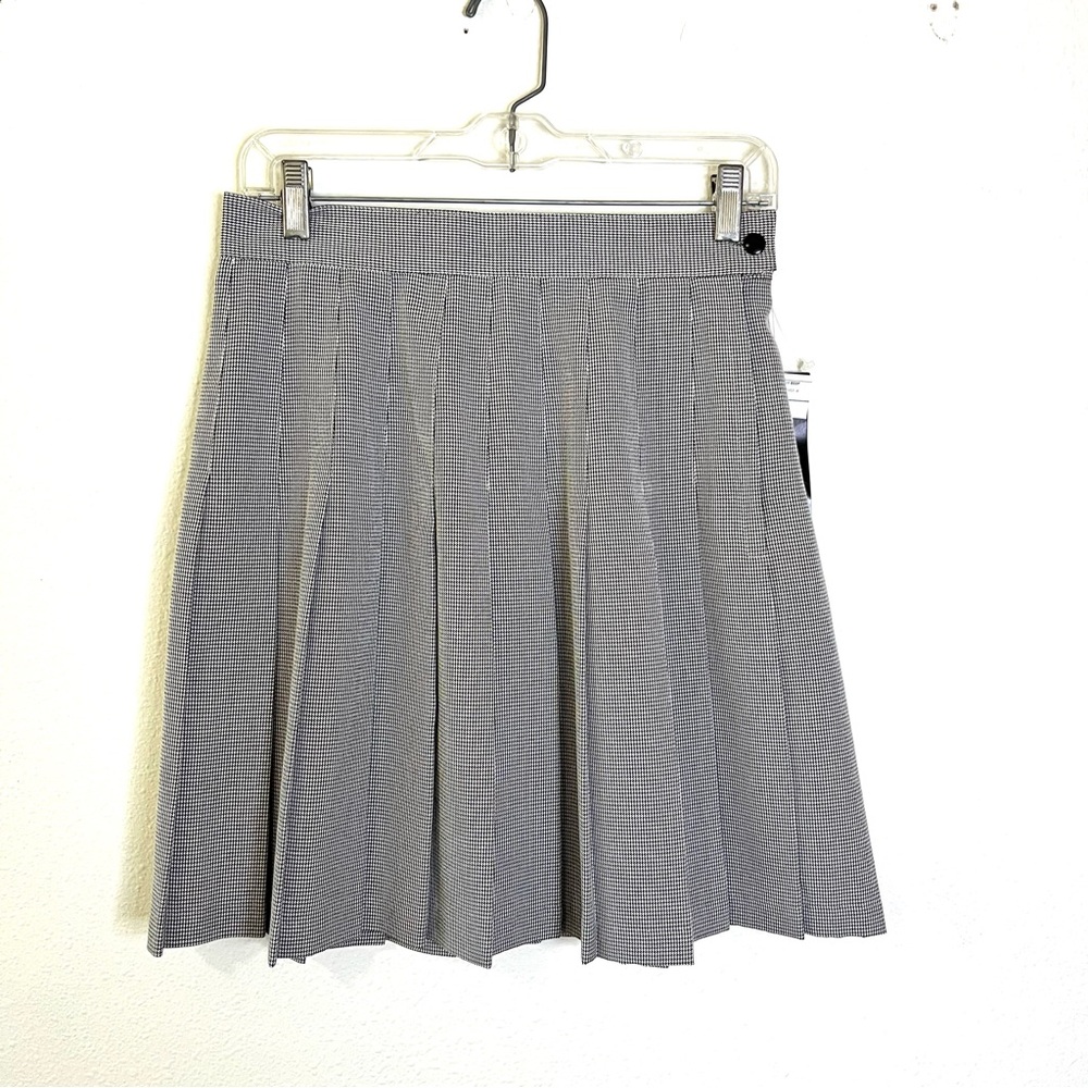 Vintage Deadstock new Stringbean black houndstooth pleated Mini Skirt 80s 90s